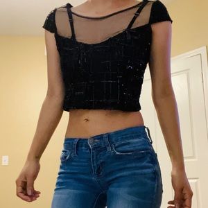 Crop top color Black, size XS